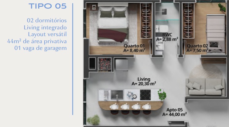 Planta · Elevare · Tipo 05 · 1505